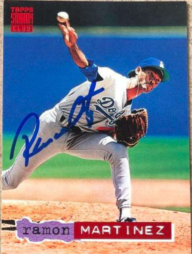 Ramon Martinez Signed 1994 Stadium Club Baseball Card - Los Angeles Dodgers - PastPros