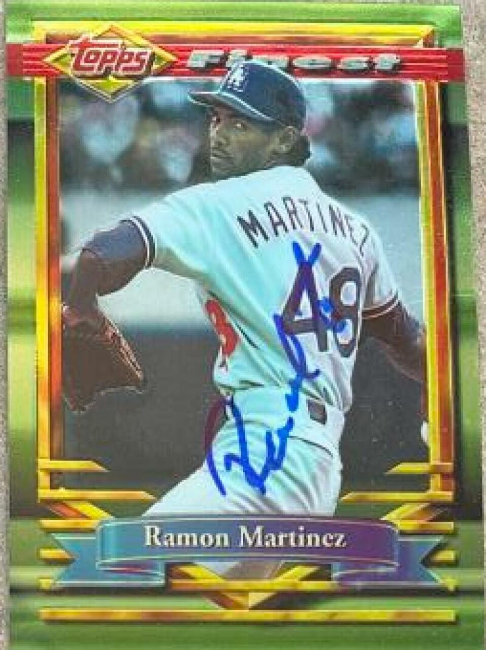 Ramon Martinez Signed 1994 Topps Finest Baseball Card - Los Angeles Dodgers - PastPros