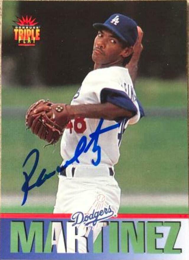 Ramon Martinez Signed 1994 Triple Play Baseball Card - Los Angeles Dodgers - PastPros