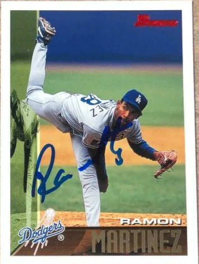 Ramon Martinez Signed 1995 Bowman Baseball Card - Los Angeles Dodgers