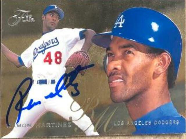 Ramon Martinez Signed 1995 Flair Baseball Card - Los Angeles Dodgers - PastPros