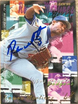 Ramon Martinez Signed 1995 Fleer Baseball Card - Los Angeles Dodgers - PastPros
