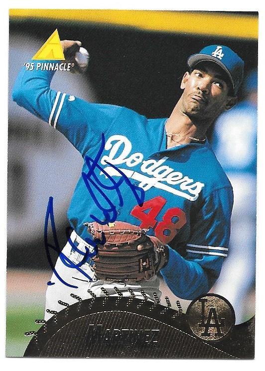 Ramon Martinez Signed 1995 Pinnacle Baseball Card - Los Angeles Dodgers - PastPros