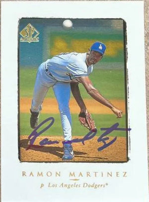 Ramon Martinez Signed 1995 SP Authentic Baseball Card - Los Angeles Dodgers