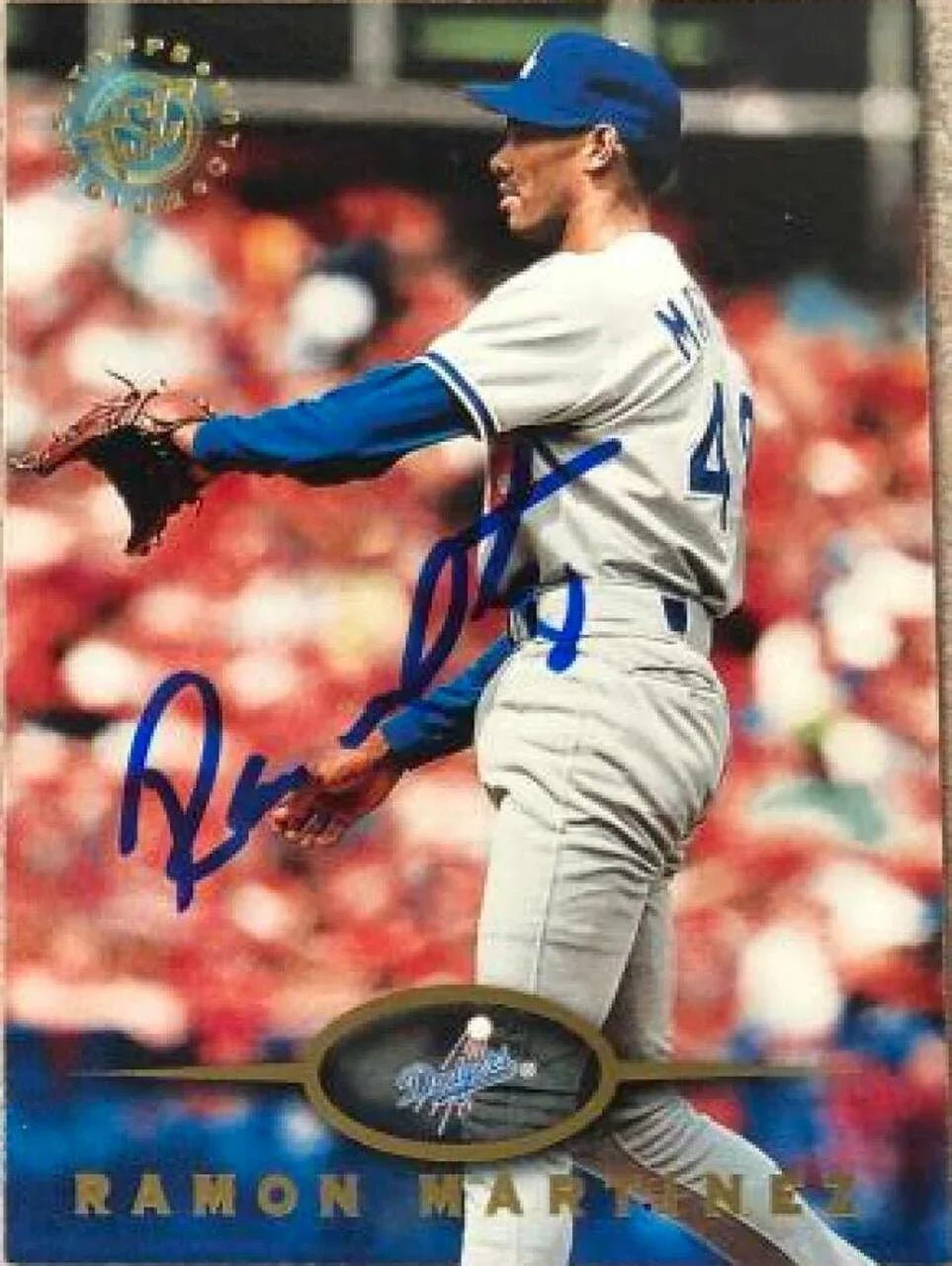 Ramon Martinez Signed 1995 Stadium Club Baseball Card - Los Angeles Dodgers