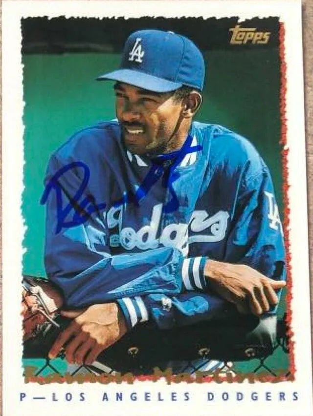 Ramon Martinez Signed 1995 Topps Baseball Card - Los Angeles Dodgers