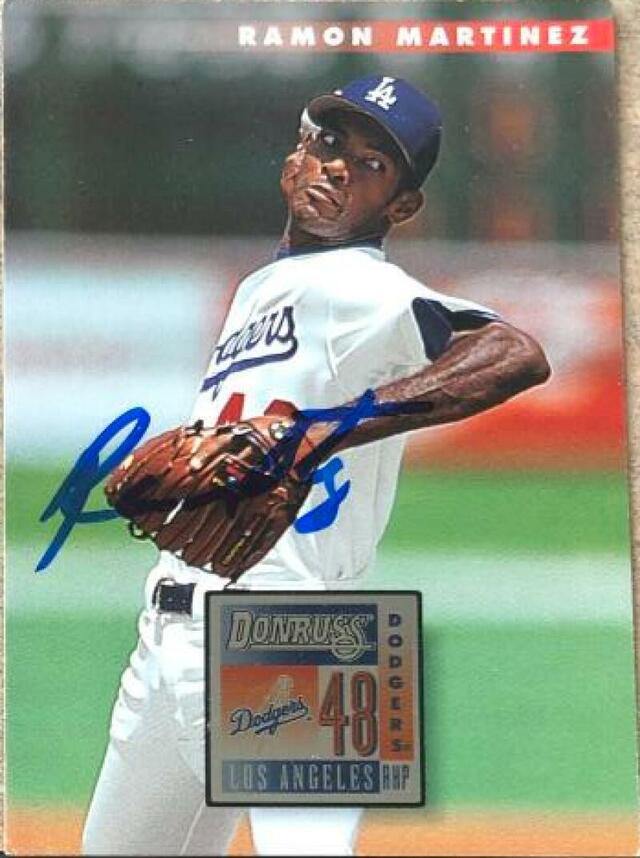 Ramon Martinez Signed 1996 Donruss Baseball Card - Los Angeles Dodgers - PastPros