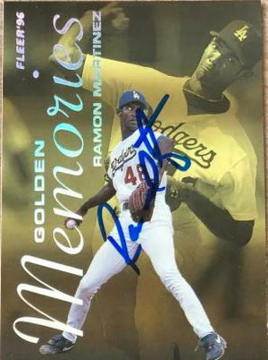 Ramon Martinez Signed 1996 Fleer Golden Memories Baseball Card - Los Angeles Dodgers