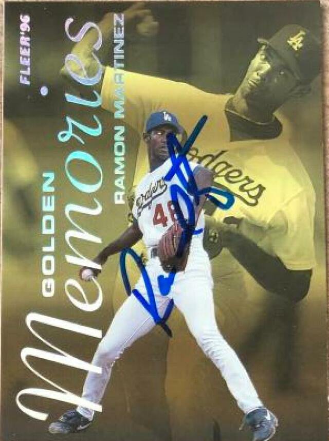 Ramon Martinez Signed 1996 Fleer Golden Memories Baseball Card - Los Angeles Dodgers - PastPros