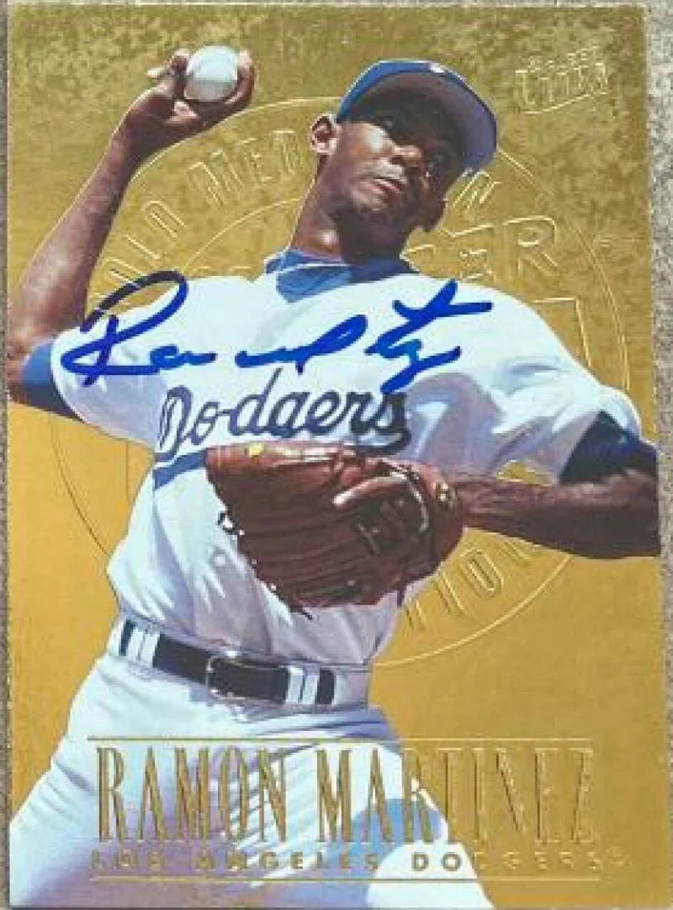 Ramon Martinez Signed 1996 Fleer Ultra Gold Medallion Baseball Card - Los Angeles Dodgers