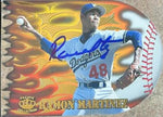Ramon Martinez Signed 1996 Pacific Prisms Flame Throwers Baseball Card - Los Angeles Dodgers