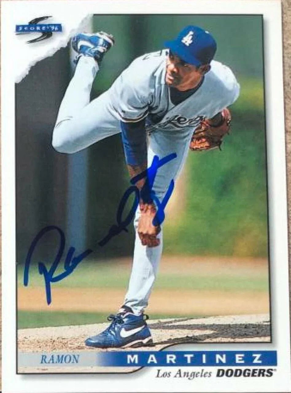Ramon Martinez Signed 1996 Score Baseball Card - Los Angeles Dodgers
