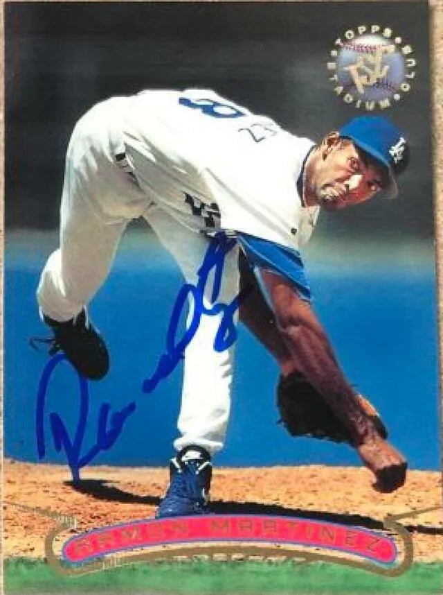 Ramon Martinez Signed 1996 Stadium Club Baseball Card - Los Angeles Dodgers