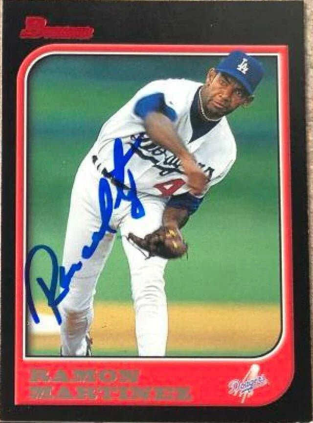 Ramon Martinez Signed 1997 Bowman Baseball Card - Los Angeles Dodgers