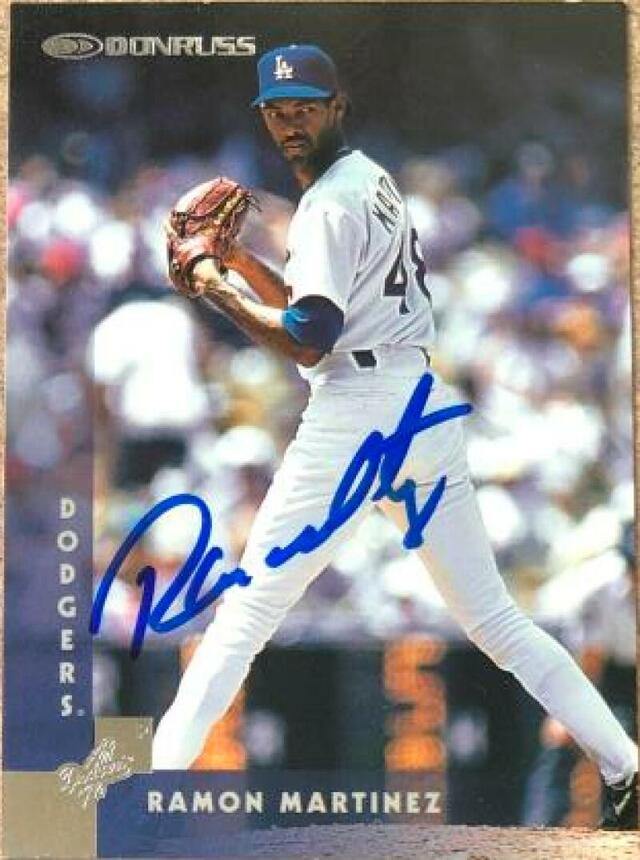 Ramon Martinez Signed 1997 Donruss Baseball Card - Los Angeles Dodgers - PastPros