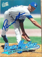 Ramon Martinez Signed 1997 Fleer Ultra Baseball Card - Los Angeles Dodgers - PastPros