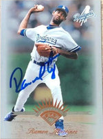 Ramon Martinez Signed 1997 Leaf Baseball Card - Los Angeles Dodgers