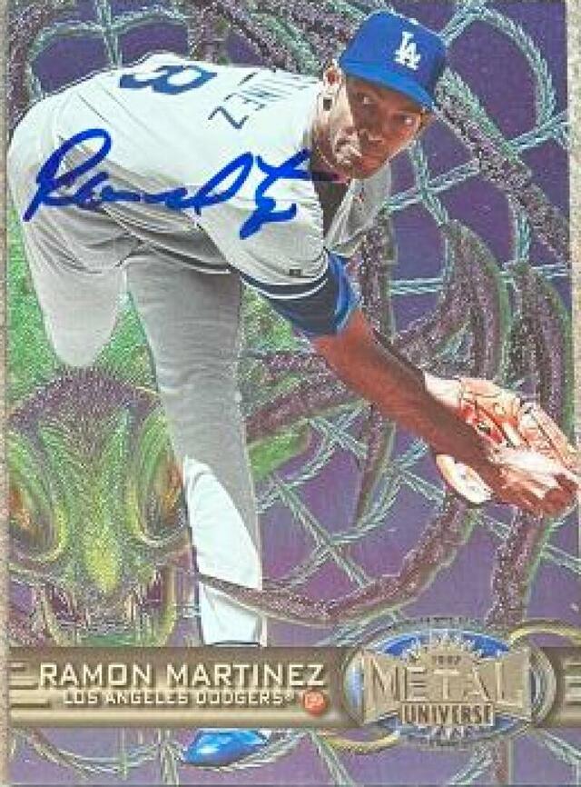 Ramon Martinez Signed 1997 Metal Universe Baseball Card - Los Angeles Dodgers - PastPros