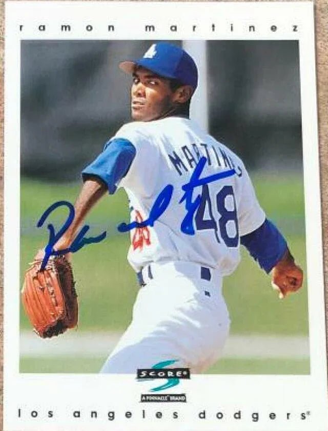 Ramon Martinez Signed 1997 Score Baseball Card - Los Angeles Dodgers