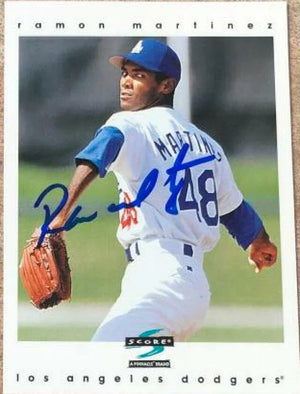 Ramon Martinez Signed 1997 Score Baseball Card - Los Angeles Dodgers - PastPros