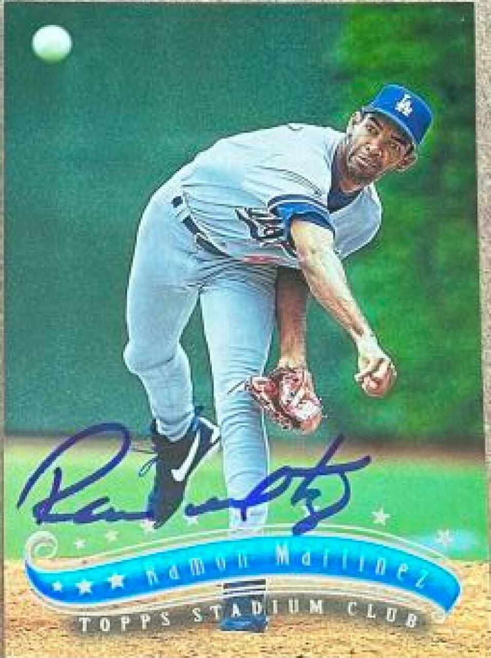 Ramon Martinez Signed 1997 Stadium Club Baseball Card - Los Angeles Dodgers - PastPros