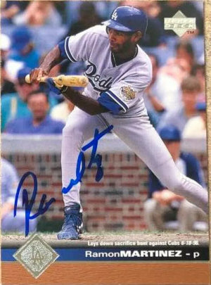 Ramon Martinez Signed 1997 Upper Deck Baseball Card - Los Angeles Dodgers - PastPros