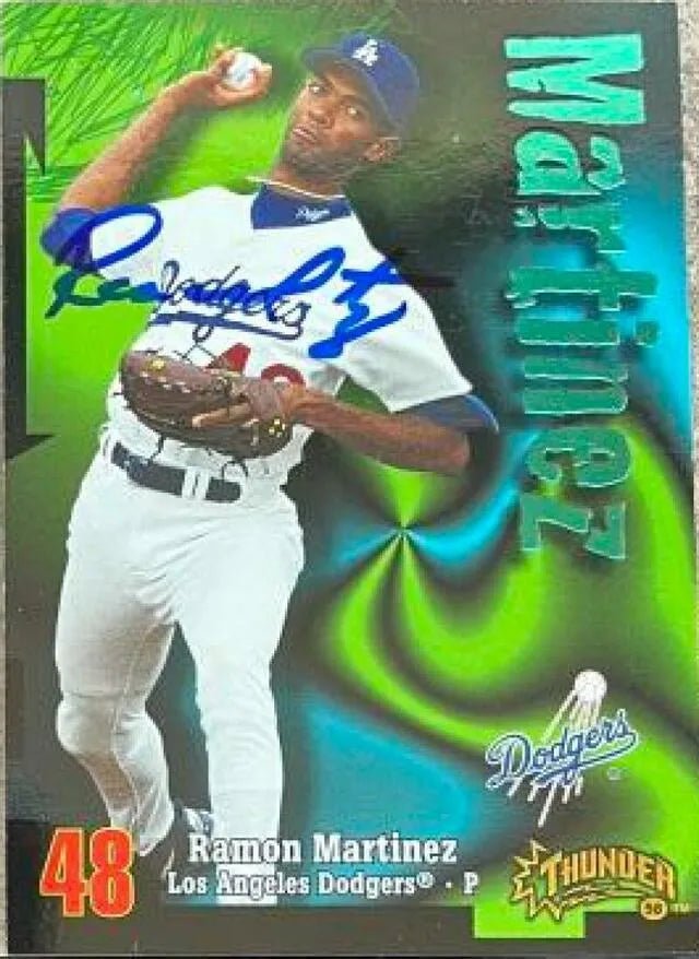 Ramon Martinez Signed 1998 Circa Thunder Baseball Card - Los Angeles Dodgers