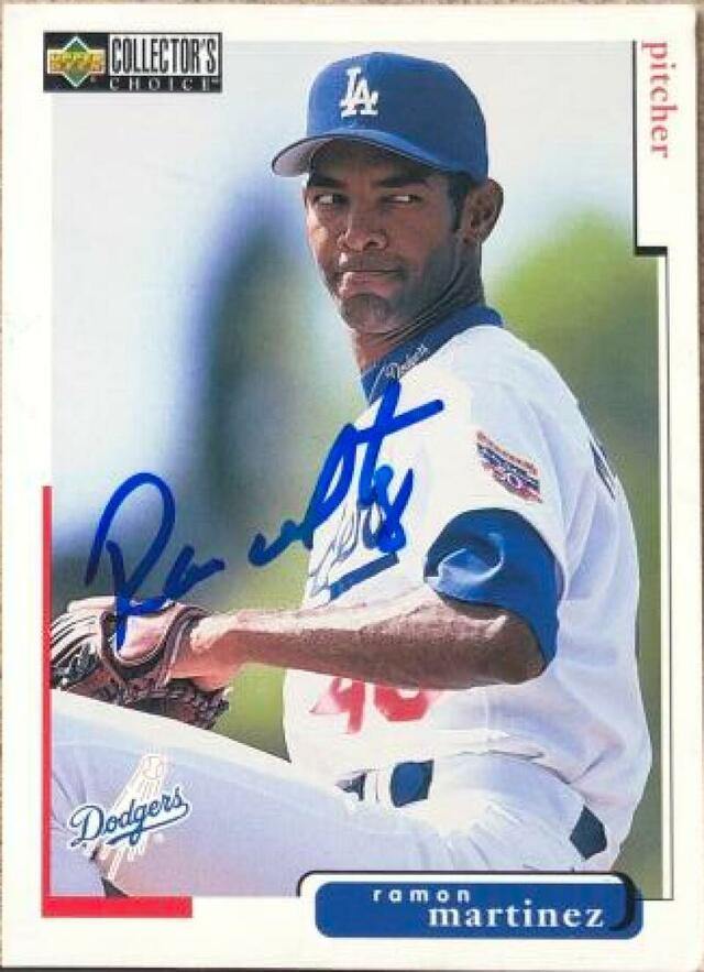 Ramon Martinez Signed 1998 Collector's Choice Baseball Card - Los Angeles Dodgers - PastPros