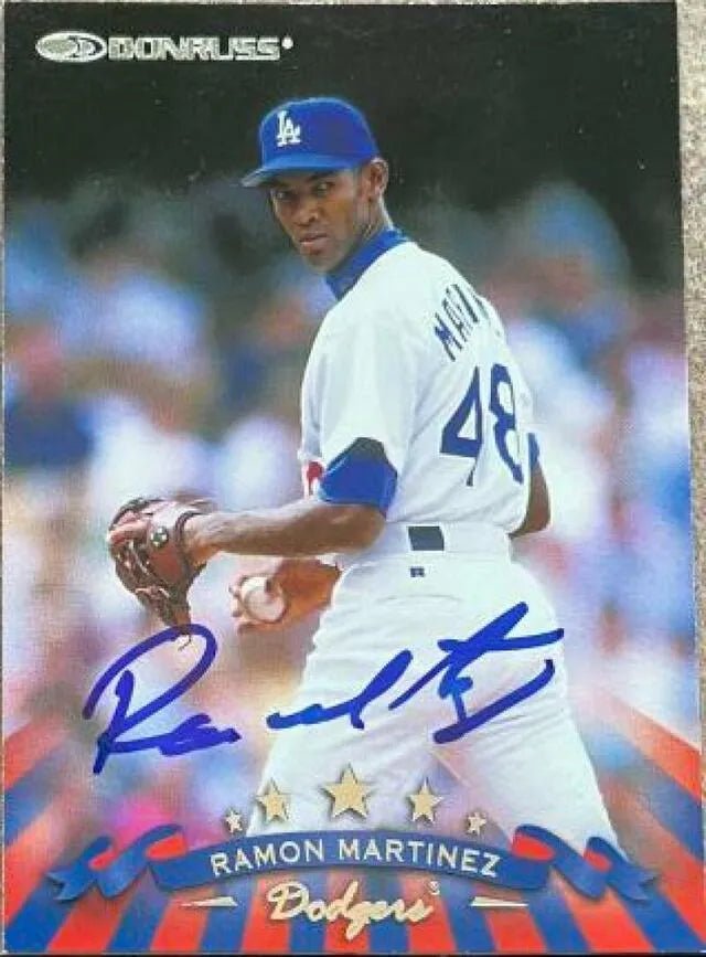 Ramon Martinez Signed 1998 Donruss Baseball Card - Los Angeles Dodgers