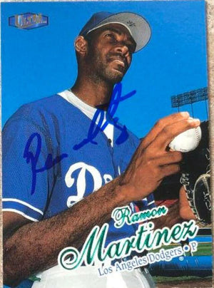 Ramon Martinez Signed 1998 Fleer Ultra Baseball Card - Los Angeles Dodgers - PastPros