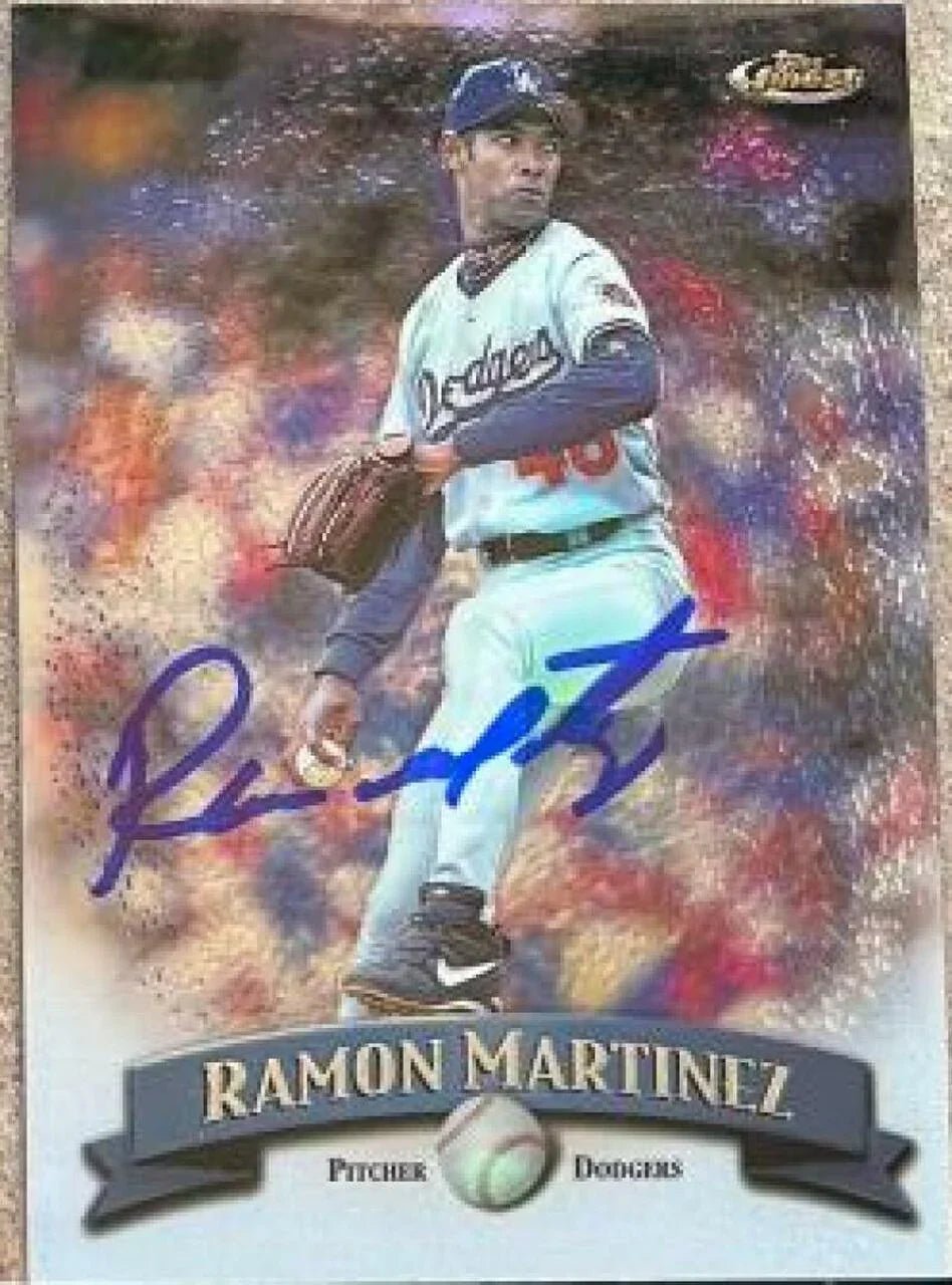Ramon Martinez Signed 1998 Topps Finest Baseball Card - Los Angeles Dodgers