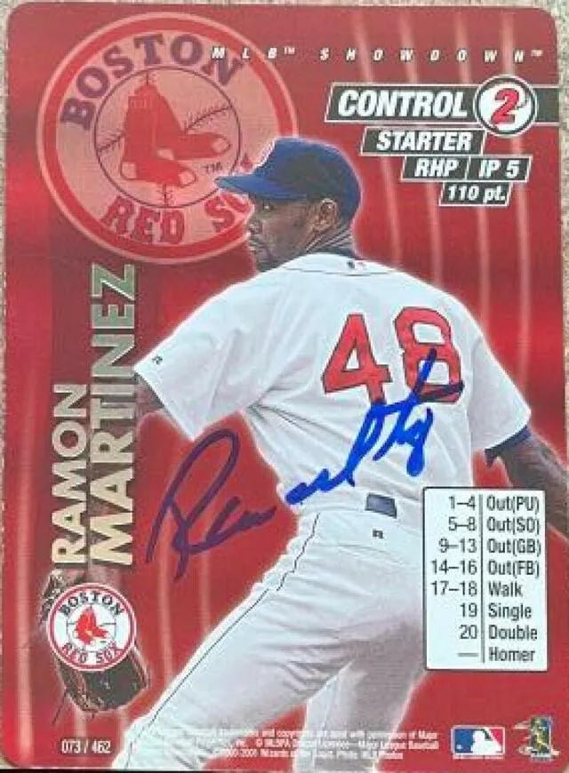 Ramon Martinez Signed 2001 MLB Showdown Unlimited Baseball Card - Boston Red Sox