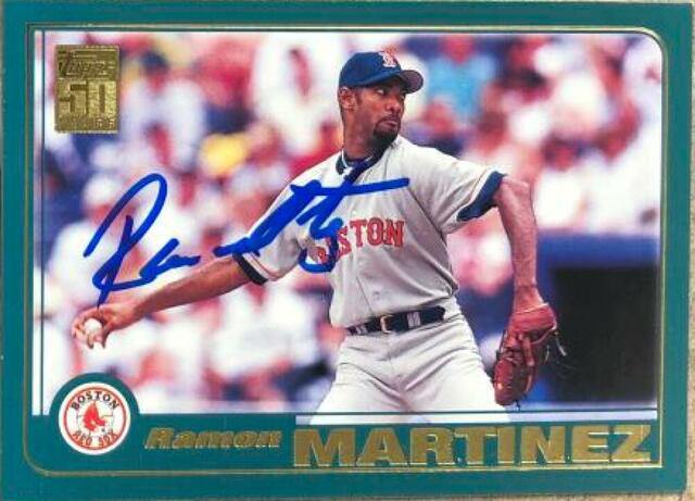 Ramon Martinez Signed 2001 Topps Baseball Card - Boston Red Sox - PastPros