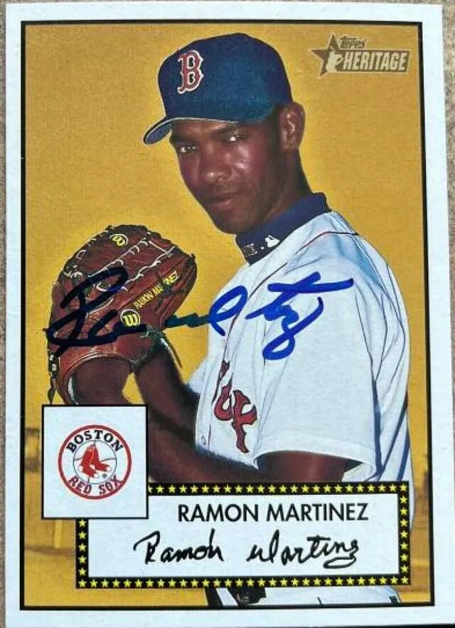 Ramon Martinez Signed 2001 Topps Heritage Baseball Card - Boston Red Sox - SP