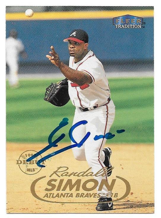 Randall Simon Signed 1998 Fleer Tradition Baseball Card - Atlanta Braves - PastPros