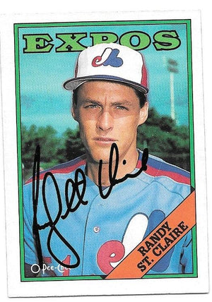 Randy St Claire Signed 1988 O-Pee-Chee Baseball Card - Montreal Expos - PastPros