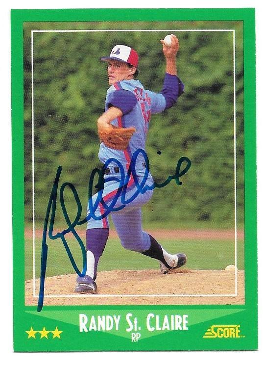 Randy St Claire Signed 1988 Score Baseball Card - Montreal Expos - PastPros