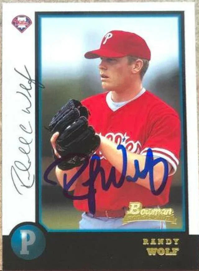 Randy Wolf Signed 1998 Bowman Baseball Card - Philadelphia Phillies
