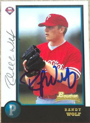 Randy Wolf Signed 1998 Bowman Baseball Card - Philadelphia Phillies - PastPros