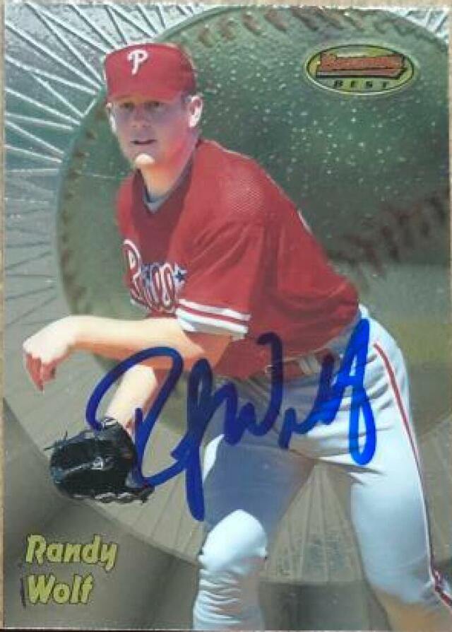 Randy Wolf Signed 1998 Bowman Best Baseball Card - Philadelphia Phillies - PastPros