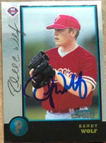 Randy Wolf Signed 1998 Bowman Chrome International Baseball Card - Philadelphia Phillies