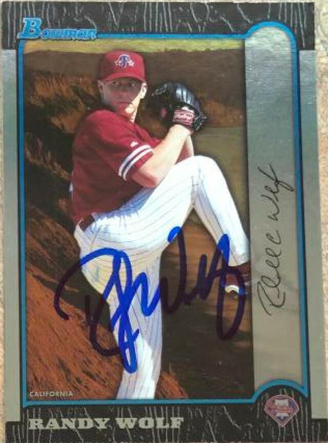 Randy Wolf Signed 1999 Bowman International Baseball Card - Philadelphia Phillies - PastPros