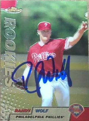 Randy Wolf Signed 1999 Topps Finest Baseball Card - Philadelphia Phillies