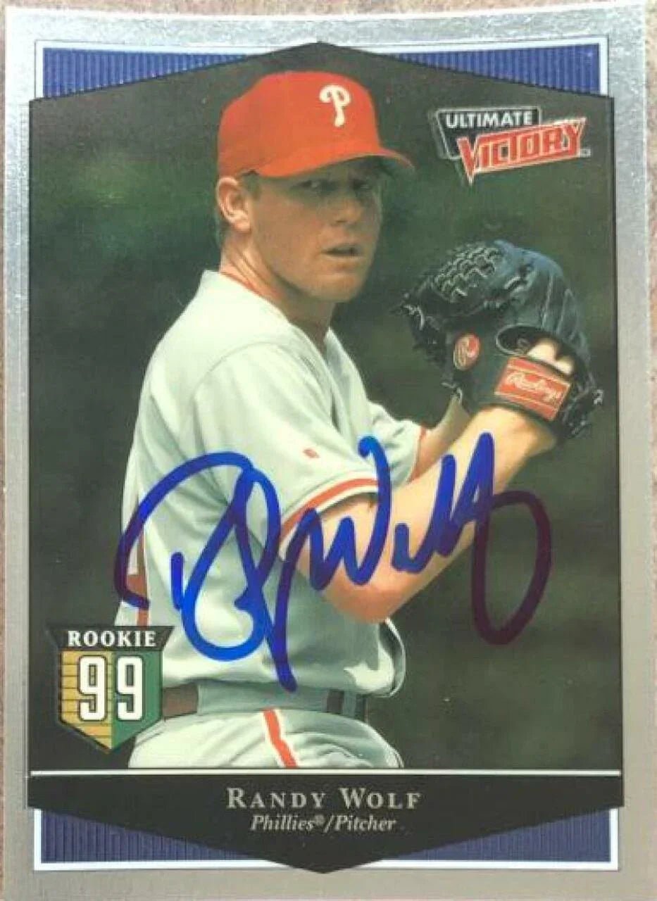 Randy Wolf Signed 1999 Upper Deck Ultimate Victory Baseball Card - Philadelphia Phillies