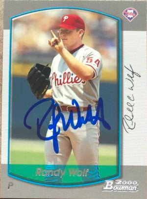 Randy Wolf Signed 2000 Bowman Baseball Card - Philadelphia Phillies - PastPros
