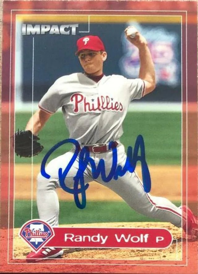 Randy Wolf Signed 2000 Fleer Impact Baseball Card - Philadelphia Phillies