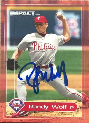 Randy Wolf Signed 2000 Fleer Impact Baseball Card - Philadelphia Phillies
