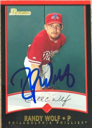 Randy Wolf Signed 2001 Bowman Baseball Card - Philadelphia Phillies