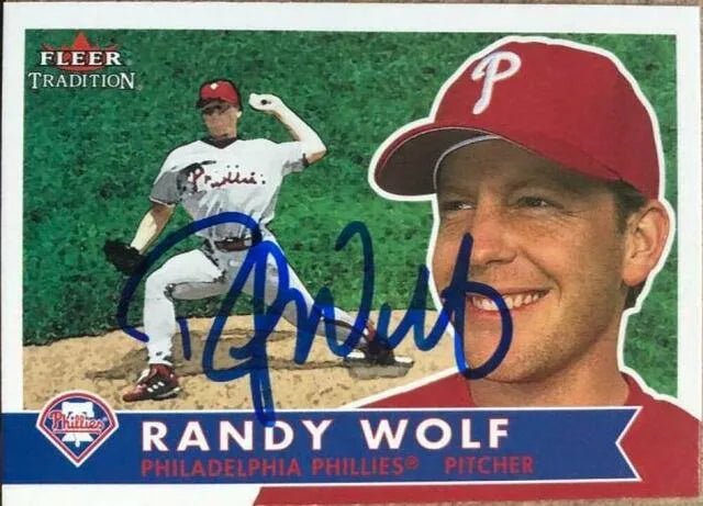 Randy Wolf Signed 2001 Fleer Tradition Baseball Card - Philadelphia Phillies