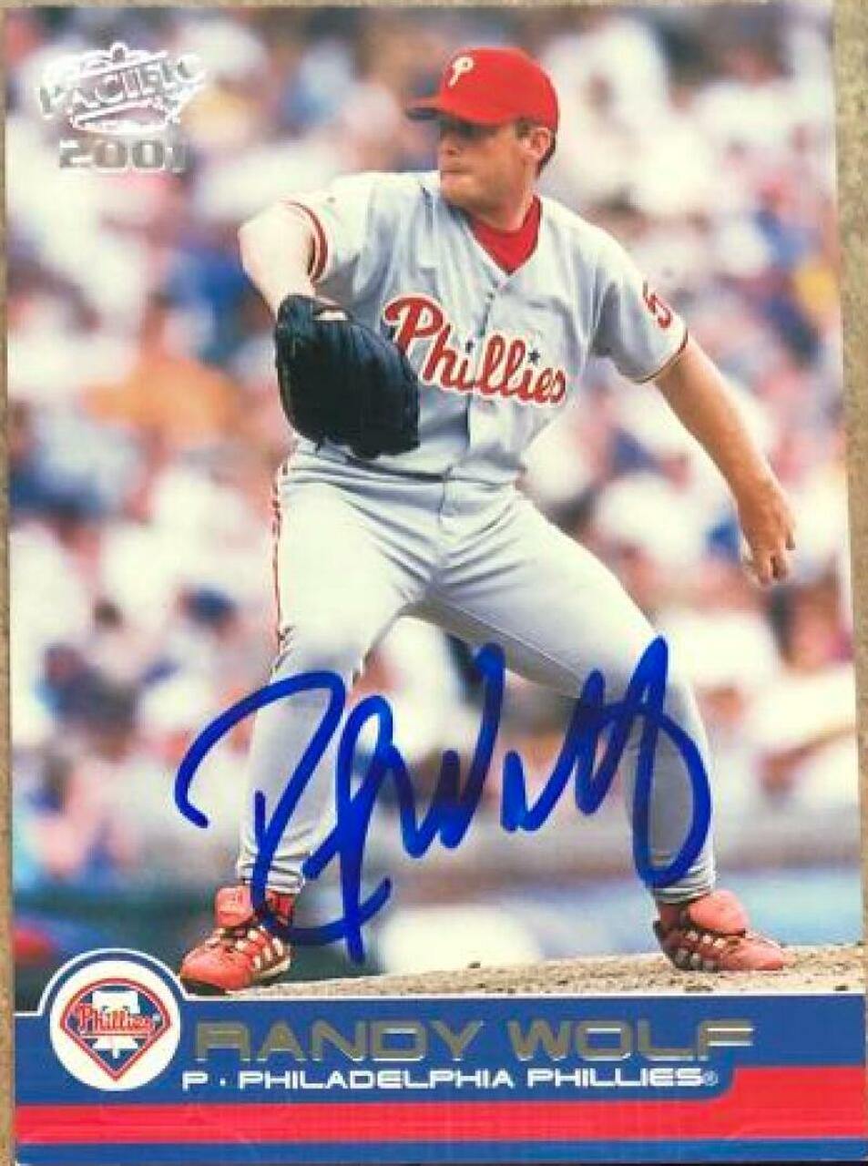 Randy Wolf Signed 2001 Pacific Baseball Card - Philadelphia Phillies - PastPros